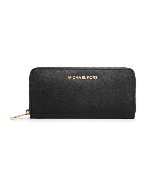 michael kors essential zip wallet black saffiano|michael kors travel continental wallet.